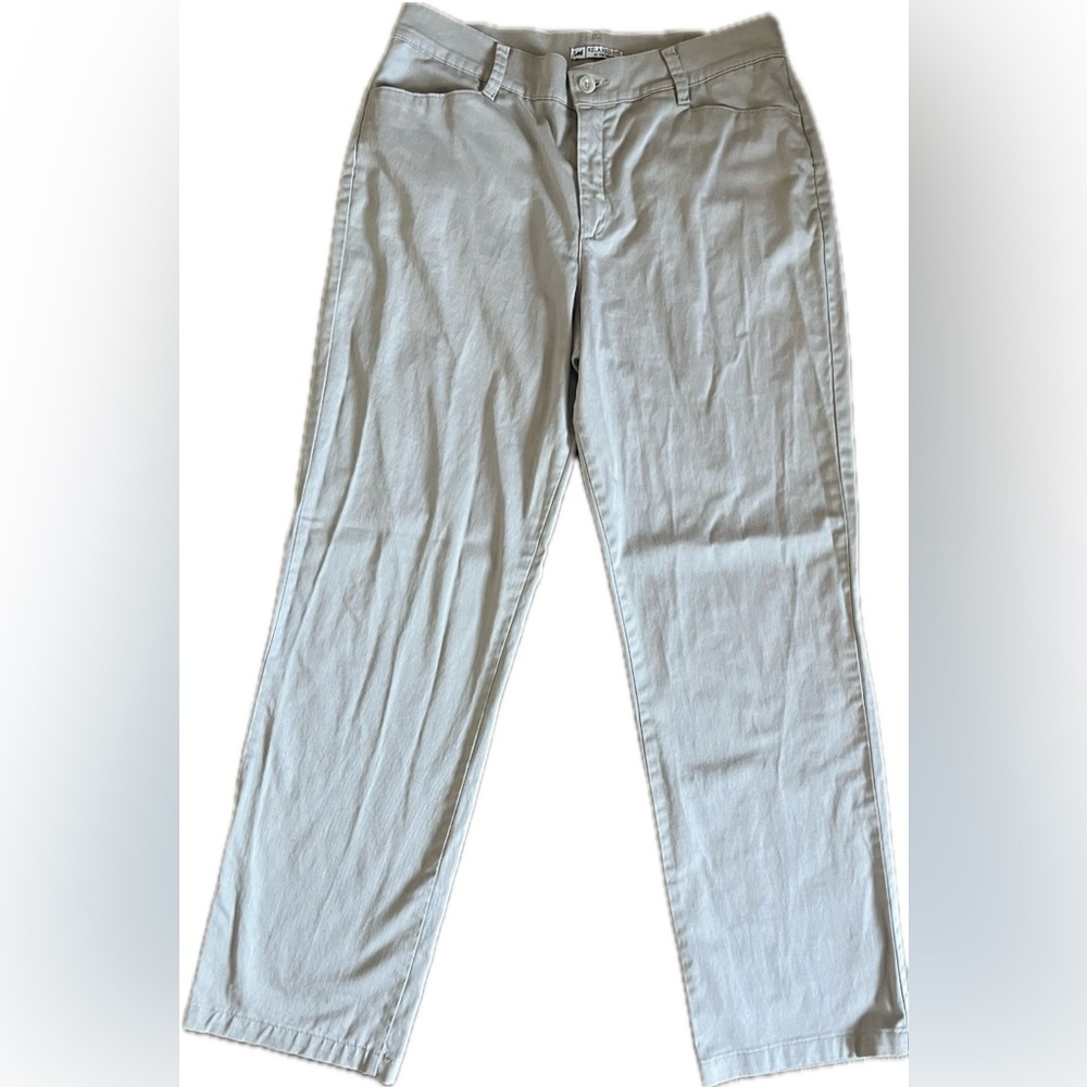 Lee Relaxed Fit at waist Mid Rise Womens Beige Pants Size 16 Long